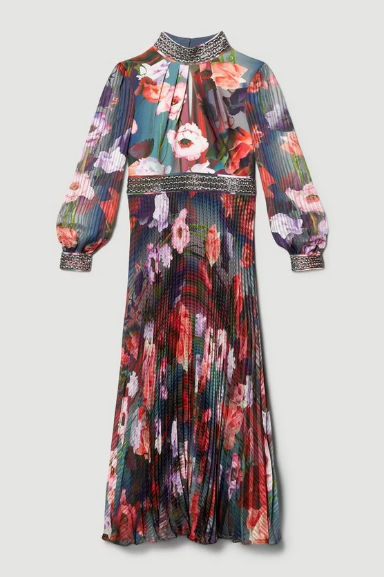 Best Sale π Karen Millen Diamante Trim Floral Woven Maxi π Dress π₯ 6 Best Sale π Karen Millen Diamante Trim Floral Woven Maxi π Dress π₯ - Image 4