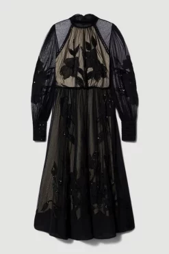 Outlet π Karen Millen Lydia Millen Petite Floral Applique Mesh Woven Midi π Dress β¨ 11 Outlet π Karen Millen Lydia Millen Petite Floral Applique Mesh Woven Midi π Dress β¨ -Dresses Sales Store bkk07615 black xl 3