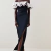 Best Sale π Karen Millen Italian Structured Satin Ruffle Bardot Maxi π Dress π 1 Best Sale π Karen Millen Italian Structured Satin Ruffle Bardot Maxi π Dress π -Dresses Sales Store bkk07635 mono xl