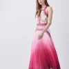 New 😀 Karen Millen Geo Guipure Metallic Woven Pleat Midi 🔔 -Dresses Sales Store bkk07692 pink xl