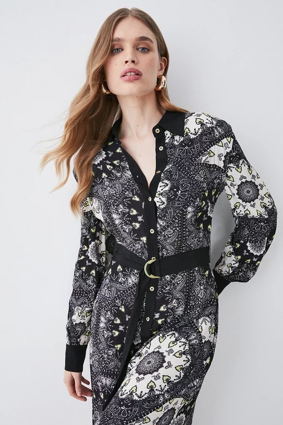Wholesale βοΈ Karen Millen Mono Scarf Belted Woven Midi π Shirt π Dress π― 4 Wholesale βοΈ Karen Millen Mono Scarf Belted Woven Midi π Shirt π Dress π― - Image 2