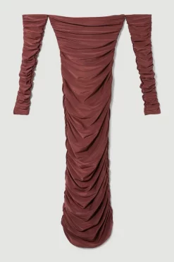 Best reviews of ⭐ Karen Millen Tall Gathered Slinky Bardot Maxi 👗 Dress 😍 -Dresses Sales Store bkk07743 chocolate xl 3