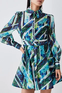 Hot Sale ❤️ Karen Millen Patchwork Floral Organdie Mini 👗 Dress ✨ -Dresses Sales Store bkk07747 green xl 2