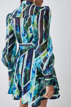 Hot Sale ❤️ Karen Millen Patchwork Floral Organdie Mini 👗 Dress ✨ -Dresses Sales Store bkk07747 green xl 5