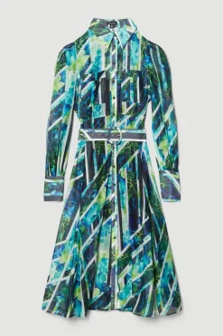 Promo 👏 Karen Millen Patchwork Floral Organdie Woven Midi 👗 Dress 👏 -Dresses Sales Store bkk07748 green xl 3