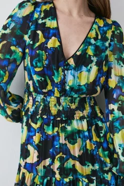 Outlet 😀 Karen Millen Abstract V Neck Woven Maxi 👗 Dress 🛒 -Dresses Sales Store bkk07772 multi xl 4