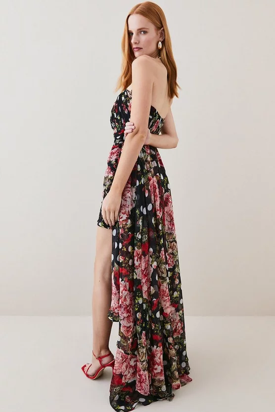 Best Sale π₯ Karen Millen Spot Floral Chiffon Drama Hem Mini π Dress π 5 Best Sale π₯ Karen Millen Spot Floral Chiffon Drama Hem Mini π Dress π - Image 3