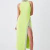 Brand new π Karen Millen Petite Crystal Embellished Woven Split Maxi π 2 Brand new π Karen Millen Petite Crystal Embellished Woven Split Maxi π -Dresses Sales Store bkk07835 lime xl