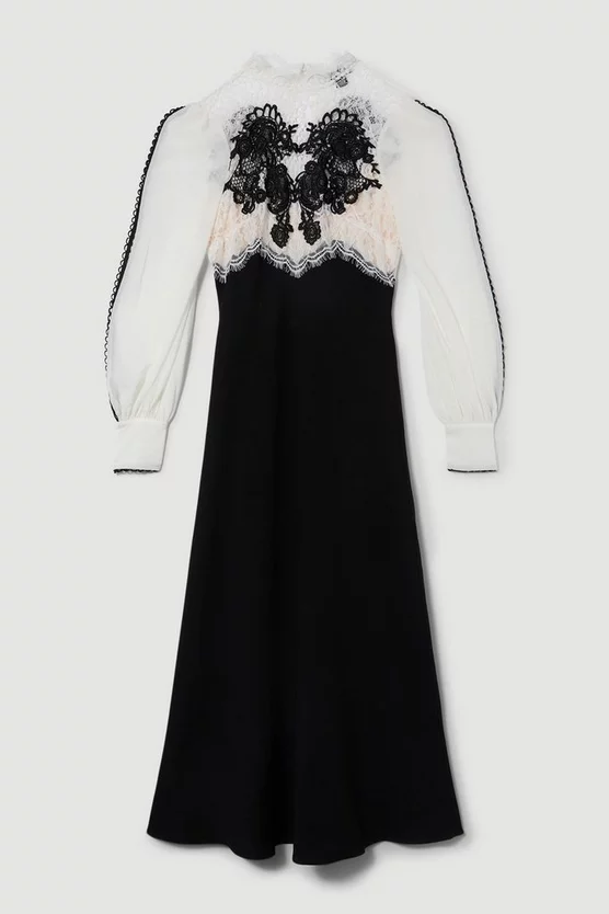 Outlet π Karen Millen Lace Embroidered Woven Midi π Dress π 6 Outlet π Karen Millen Lace Embroidered Woven Midi π Dress π - Image 4