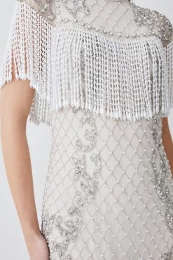 Best reviews of 🤩 Karen Millen Pearl Embellished Fringed Woven Mini 👗 Dress 😉 -Dresses Sales Store bkk07886 ivory xl 4
