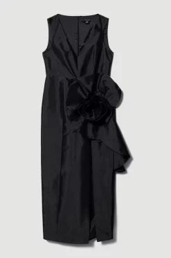 Discount π Karen Millen Rosette Taffeta Column Midi π Dress β¨ 12 Discount π Karen Millen Rosette Taffeta Column Midi π Dress β¨ -Dresses Sales Store bkk07955 black xl 3