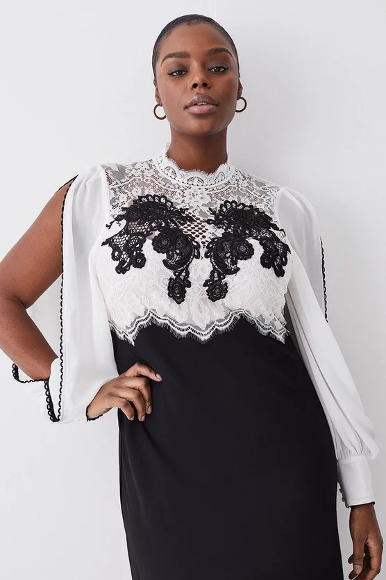 Hot Sale βοΈ Karen Millen Plus Size Lace Embroidered Woven Midi π Dress π― 4 Hot Sale βοΈ Karen Millen Plus Size Lace Embroidered Woven Midi π Dress π― - Image 2