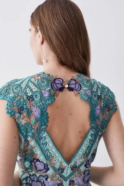 Cheap 🌟 Karen Millen Metallic Guipure Lace Mirrored Mini 👗 Dress 👏 -Dresses Sales Store bkk08010 mint xl 4