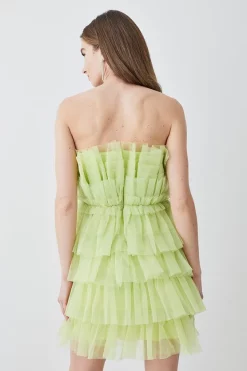 Wholesale 🛒 Karen Millen Layered Tulle Woven Mini 👗 Dress 🥰 -Dresses Sales Store bkk08107 lime xl 2