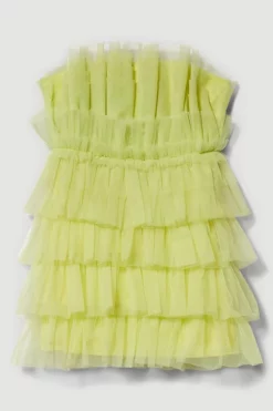 Wholesale 🛒 Karen Millen Layered Tulle Woven Mini 👗 Dress 🥰 -Dresses Sales Store bkk08107 lime xl 3