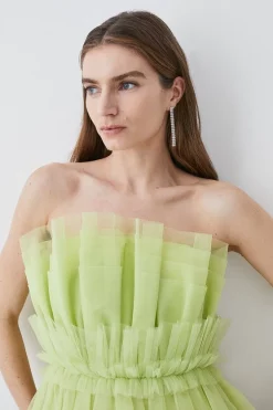 Wholesale 🛒 Karen Millen Layered Tulle Woven Mini 👗 Dress 🥰 -Dresses Sales Store bkk08107 lime xl 4