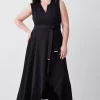 Best reviews of 😉 Karen Millen Plus Size Compact Stretch Viscose Waterfall Midi 👗 Dress ✔️ -Dresses Sales Store bkk08134 black xl