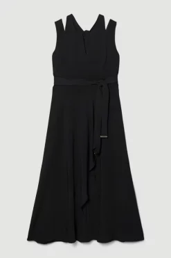 Best reviews of 😉 Karen Millen Plus Size Compact Stretch Viscose Waterfall Midi 👗 Dress ✔️ -Dresses Sales Store bkk08134 black xl 3