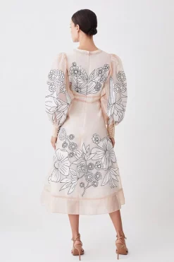 Discount 🥰 Karen Millen Petite Applique Organdie Woven Maxi 👗 Dress 😀 -Dresses Sales Store bkk08153 blush xl 2