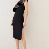 Cheap 🎁 Karen Millen Geo Jacquard Contrast Ruffle Pencil Midi 👗 Dress ⌛ -Dresses Sales Store bkk08242 black xl