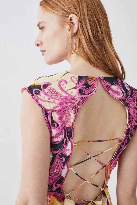 Promo π Karen Millen Floral Applique Kimono Woven Maxi π Dress π 8 Promo π Karen Millen Floral Applique Kimono Woven Maxi π Dress π - Image 6