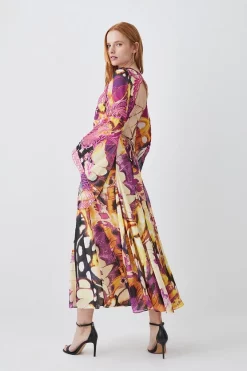 Deals 🔔 Karen Millen Floral Applique Woven Midi 👗 Dress 😀 -Dresses Sales Store bkk08320 multi xl 2