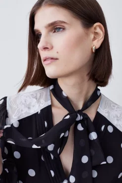 Best reviews of 👍 Karen Millen Polka Dot Mix Lace & Embroidery Maxi 👗 Dress 🥰 -Dresses Sales Store bkk08346 black xl 4