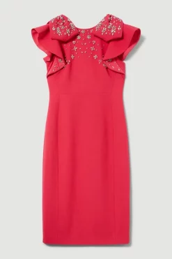 Cheap 😉 Karen Millen Petite Embellished Stretch Woven Midi 👗 Dress 🤩 -Dresses Sales Store bkk08461 hot20pink xl 3