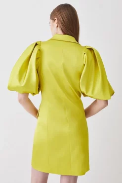 Flash Sale π― Karen Millen Italian Structured Satin Statement Sleeve Double Breasted Mini π Dress π 11 Flash Sale π― Karen Millen Italian Structured Satin Statement Sleeve Double Breasted Mini π Dress π -Dresses Sales Store bkk08636 lime20yellow xl 2