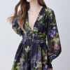 Cheapest ⭐ Karen Millen Silk Cotton Botanica Floral Woven Short 👗 Dress 🤩