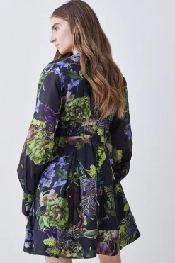 Cheapest ⭐ Karen Millen Silk Cotton Botanica Floral Woven Short 👗 Dress 🤩 -Dresses Sales Store bkk08652 floral xl 2