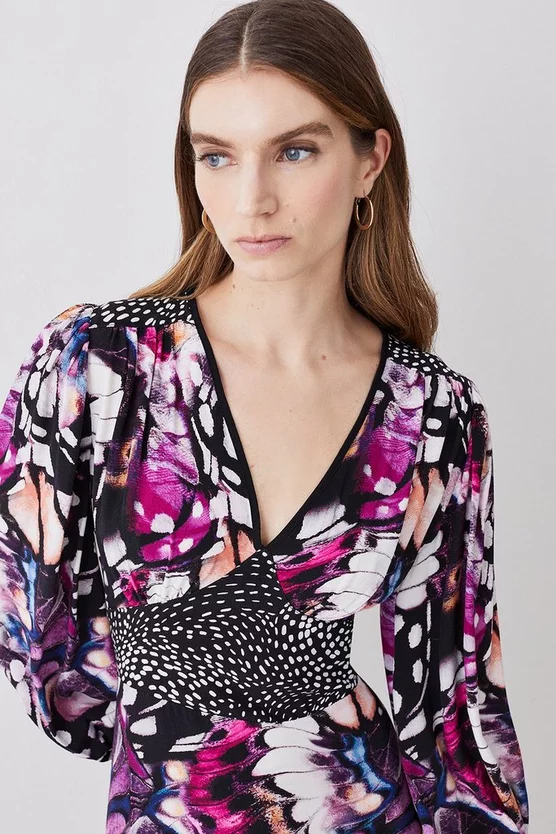 Cheap π Karen Millen Butterfly Plunge Neck Woven Mini π Dress β€οΈ 4 Cheap π Karen Millen Butterfly Plunge Neck Woven Mini π Dress β€οΈ - Image 2