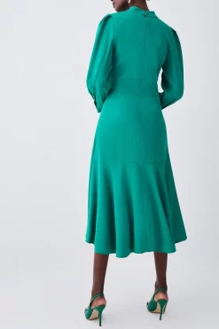 Brand new 🎉 Karen Millen Tall Soft Tailored High Low Sleeved Midi 👗 Dress 🎁 -Dresses Sales Store bkk08964 green xl 2