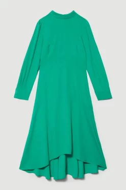 Brand new 🎉 Karen Millen Tall Soft Tailored High Low Sleeved Midi 👗 Dress 🎁 -Dresses Sales Store bkk08964 green xl 3