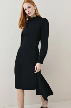 Best deal 🤩 Karen Millen Petite Soft Tailored High Low Sleeved Midi 👗 Dress 🔔