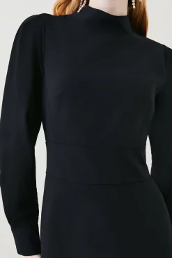 Best deal 🤩 Karen Millen Petite Soft Tailored High Low Sleeved Midi 👗 Dress 🔔 -Dresses Sales Store bkk08965 black xl 5