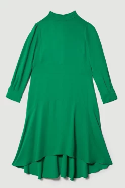 New ❤️ Karen Millen Plus Size Soft Tailored High Low Sleeved Midi 👗 Dress 🔥 -Dresses Sales Store bkk08966 green xl 3
