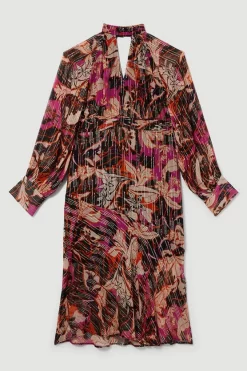 Outlet 🥰 Karen Millen Plus Size Metallic Iridescent Column Midi 👗 Dress ✔️ -Dresses Sales Store bkk08988 pink xl 3