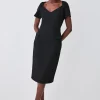 Cheap 💯 Karen Millen Structured Crepe Square Neck Midi 👗 Dress 💯 -Dresses Sales Store bkk08994 black xl