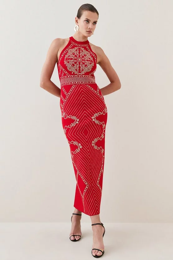 Outlet ๐ Karen Millen All Over Baroque Hot Fix Halter Neck Neck Midaxi ๐ Dress ๐ 7 Outlet ๐ Karen Millen All Over Baroque Hot Fix Halter Neck Neck Midaxi ๐ Dress ๐ - Image 5
