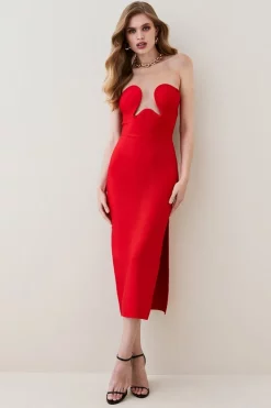 Best Pirce 👏 Karen Millen Bandage Corset Detail Knit Midi 👗 Dress 🤩 -Dresses Sales Store womens black bandage corset detail knit midi dress 1