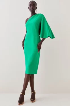 Cheap 🌟 Karen Millen Compact Viscose Cape Pencil Midi 👗 Dress 🧨 -Dresses Sales Store womens black compact viscose cape pencil midi dress 1