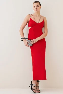 Coupon 🧨 Karen Millen Figure Form Crystal Embellished Midi 👗 Dress 🌟 -Dresses Sales Store womens black figure form crystal embellished midi dress