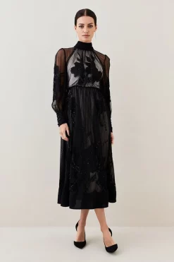 Outlet π Karen Millen Lydia Millen Petite Floral Applique Mesh Woven Midi π Dress β¨ 13 Outlet π Karen Millen Lydia Millen Petite Floral Applique Mesh Woven Midi π Dress β¨ -Dresses Sales Store womens black lydia millen petite floral applique mesh woven midi dress