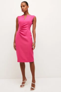 Buy 🎉 Karen Millen Structured Crepe Envelope Neck Pencil Midi 👗 Dress ❤️ -Dresses Sales Store womens black structured crepe envelope neck pencil midi dress 1