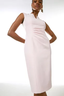 Buy 🎉 Karen Millen Structured Crepe Envelope Neck Pencil Midi 👗 Dress ❤️ -Dresses Sales Store womens black structured crepe envelope neck pencil midi dress 5