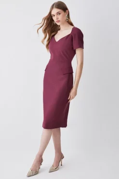 Cheap 💯 Karen Millen Structured Crepe Square Neck Midi 👗 Dress 💯 -Dresses Sales Store womens black structured crepe square neck midi dress 3