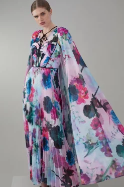 Top 10 β Karen Millen Floral Pleat Corset Cape Woven Maxi π Dress π 17 Top 10 β Karen Millen Floral Pleat Corset Cape Woven Maxi π Dress π -Dresses Sales Store womens floral floral pleat corset cape woven maxi dress