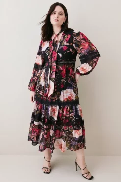 Cheap 👍 Karen Millen Plus Size Floral Mix Lace & Embroidery Maxi 👗 Dress 💯 -Dresses Sales Store womens floral plus size floral mix lace embroidery maxi dress