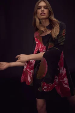 Outlet 😍 Karen Millen Shadow Split Sleeve Woven Mini 👗 Dress 🎁 -Dresses Sales Store womens floral shadow split sleeve woven mini dress